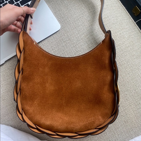 Chloe Small Darryl Braided Leather/Suede Bag - Picture 2 of 4